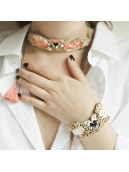 Bracelet brodé SWAN Cream NAHUA