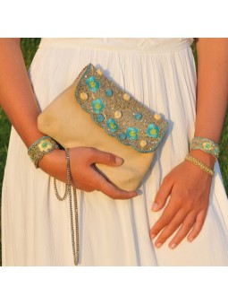 Bracelet brodé CELESTE Turquoise NAHUA