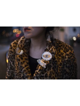 Broche brodé FAUVE Honey NAHUA