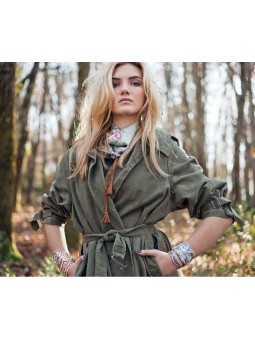 Écharpe carré en soie foulard WIZI Nahua