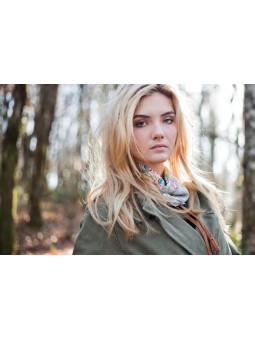 Écharpe carré en soie foulard WIZI Nahua