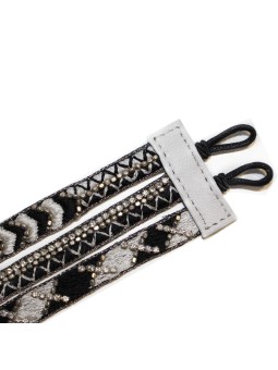 Bracelet brodé MAMI Noir NAHUA