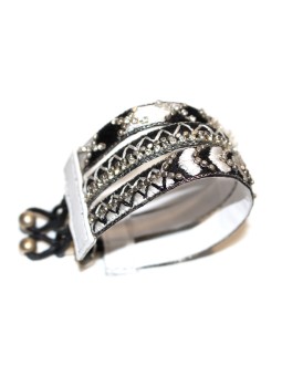 Bracelet brodé MAMI Noir NAHUA