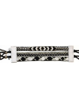 Bracelet brodé MAMI Noir NAHUA
