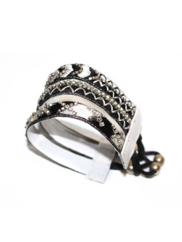 Bracelet brodé MAMI Noir NAHUA