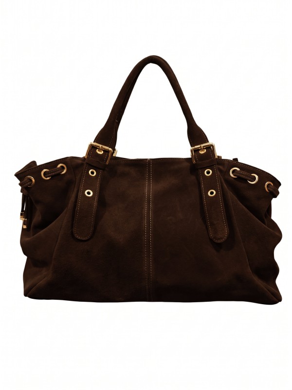 Soleil Chic Grand Sac Cuir Daily Large Chocolat Nubuck