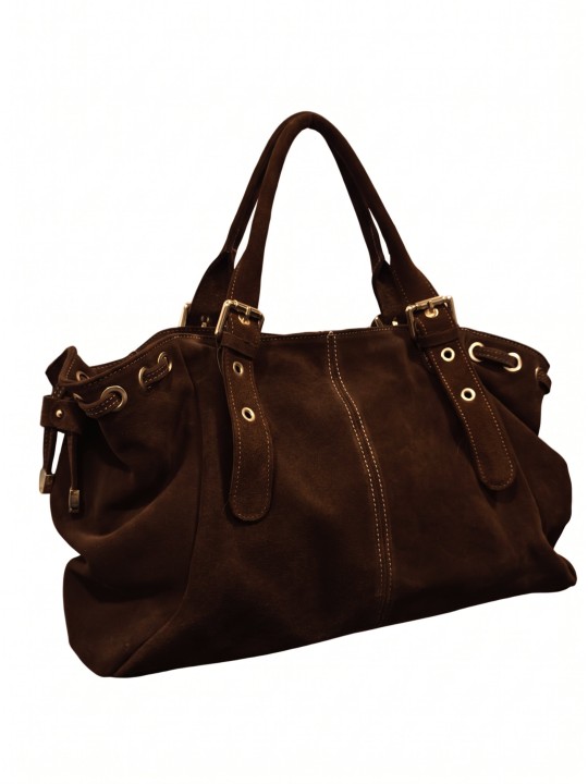 Soleil Chic Grand Sac Cuir Daily Large Chocolat Nubuck