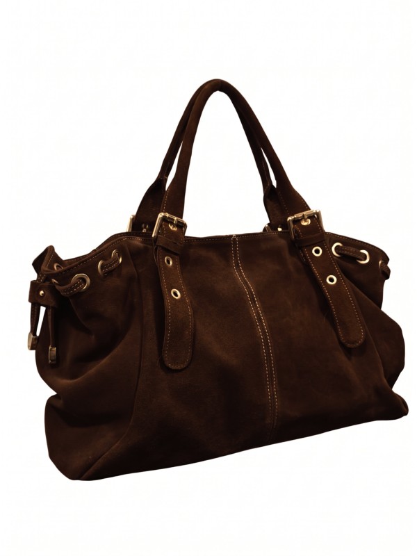 Soleil Chic Grand Sac Cuir Daily Large Chocolat Nubuck