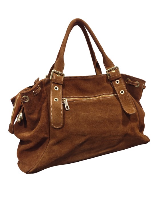 Soleil Chic Grand Sac Cuir Daily Large Camel Nubuck