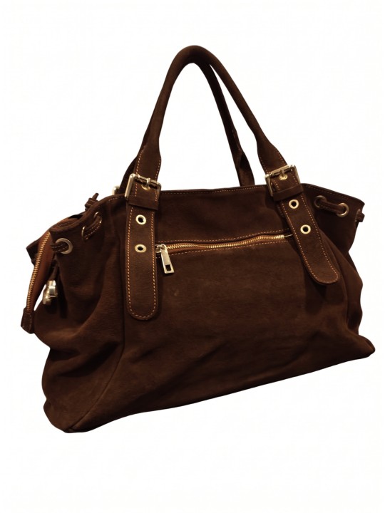 Soleil Chic Grand Sac Cuir Daily Large Chocolat Nubuck