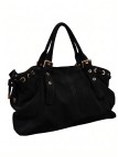 Soleil Chic Grand Sac Cuir Daily Large Noir Nubuck