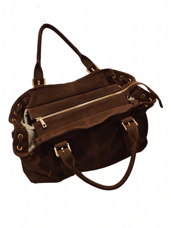 Soleil Chic Grand Sac Cuir Daily Large Chocolat Nubuck