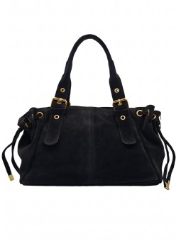 Soleil Chic Sac Cuir Daily Noir Nubuck