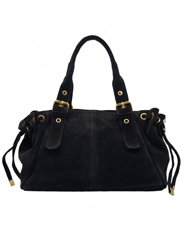 Soleil Chic Sac Cuir Daily Noir Nubuck