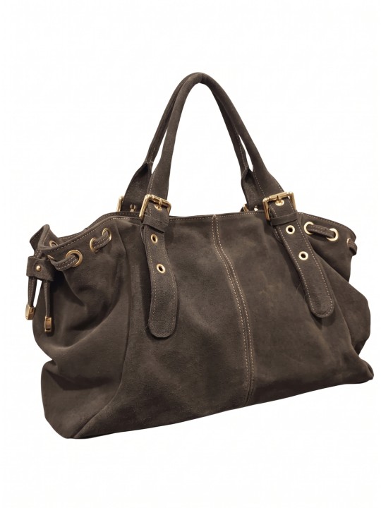 Soleil Chic Grand Sac Cuir Daily Large Taupe Nubuck