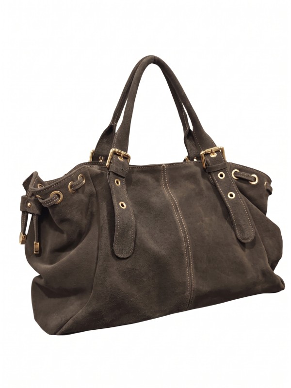 Soleil Chic Grand Sac Cuir Daily Large Taupe Nubuck