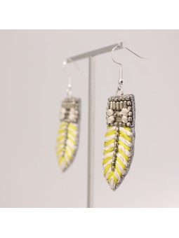 Boucles d'oreille ROSA Jaune Nahua