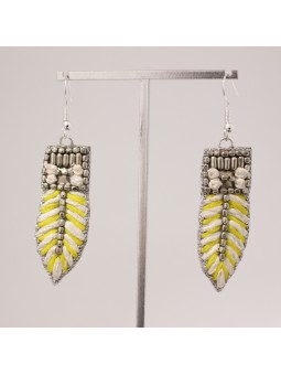 Boucles d'oreille ROSA Jaune Nahua