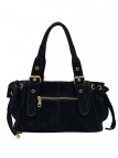 Soleil Chic Sac Cuir Daily Noir Nubuck