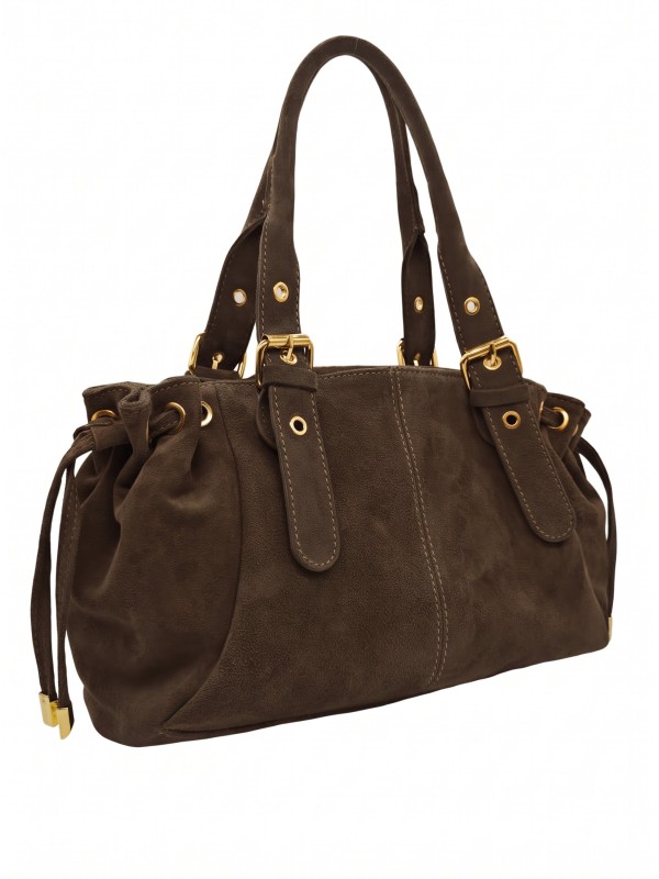Soleil Chic Sac Cuir Daily Taupe Nubuck