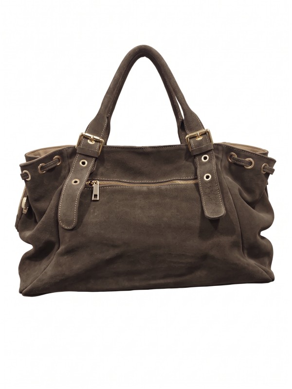 Soleil Chic Grand Sac Cuir Daily Large Taupe Nubuck