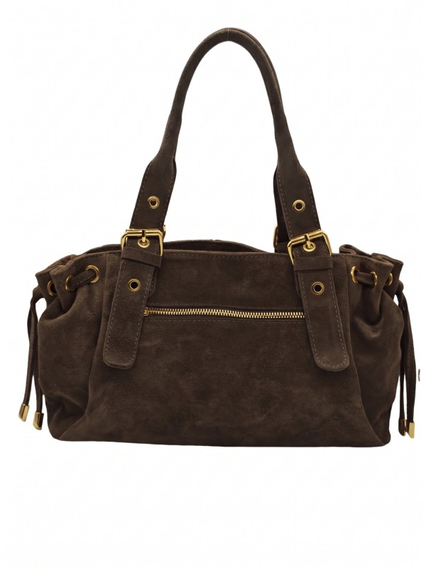 Soleil Chic Sac Cuir Daily Taupe Nubuck
