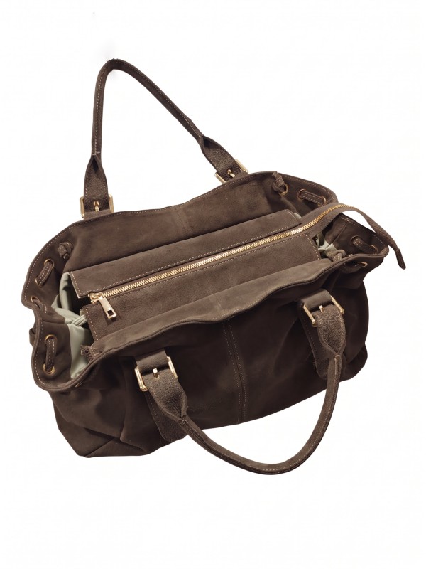 Soleil Chic Grand Sac Cuir Daily Large Taupe Nubuck