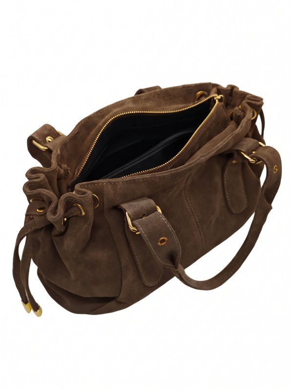 Soleil Chic Sac Cuir Daily Taupe Nubuck