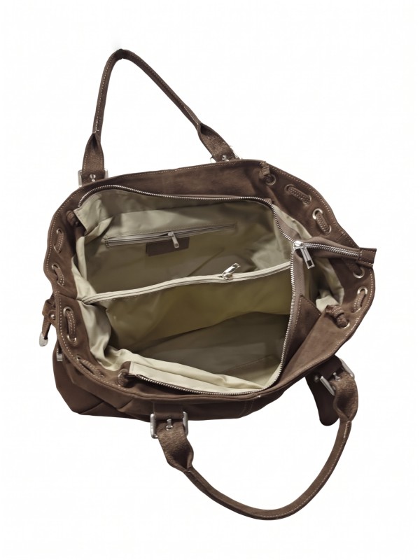 Soleil Chic Grand Sac Cuir Daily Large Taupe Nubuck