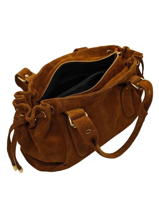 Soleil Chic Sac Cuir Daily Camel Nubuck