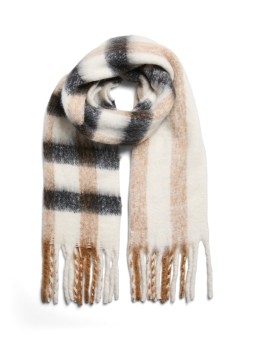 PIECES PCBEA LONG SCARF NOOS BC Foulard 17105951 Cloud Dancer NEW-BLACK-GREIGE