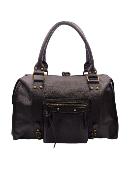THE WAN Grand Sac Cuir Daisy Large Choco Graine