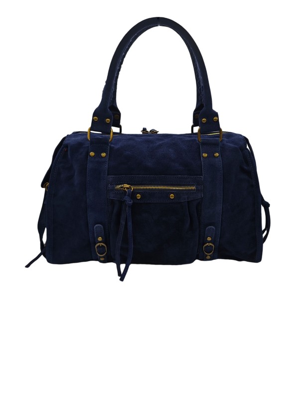 THE WAN Grand Sac Cuir Daisy Large Marine