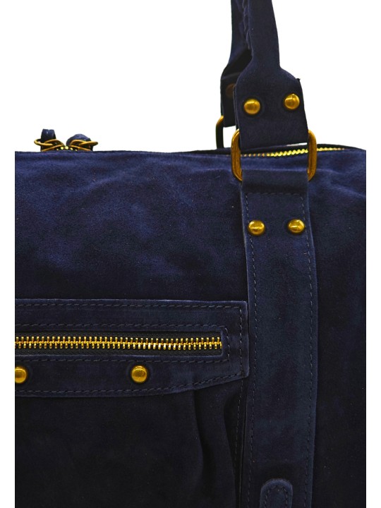 THE WAN Grand Sac Cuir Daisy Large Marine