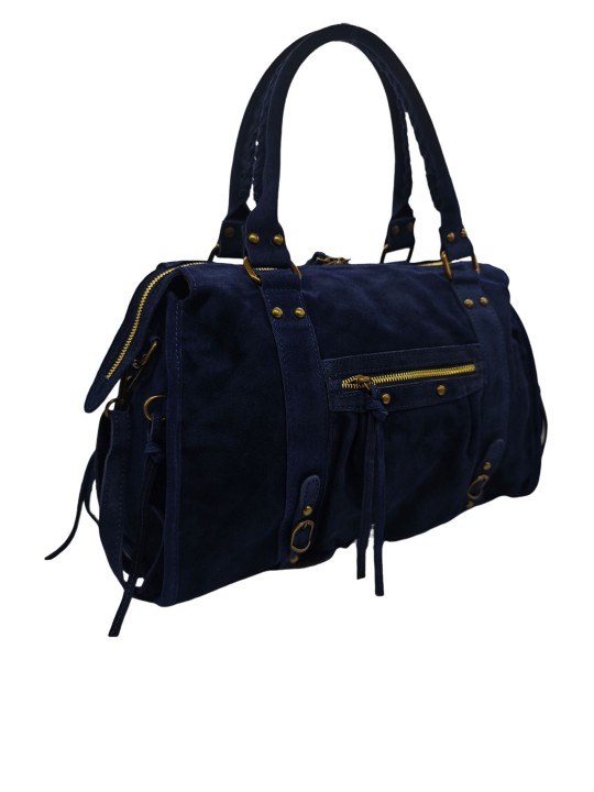 THE WAN Grand Sac Cuir Daisy Large Marine