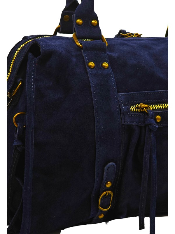 THE WAN Grand Sac Cuir Daisy Large Marine