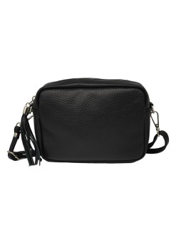 Pompon Sac bandoulière cuir Noir