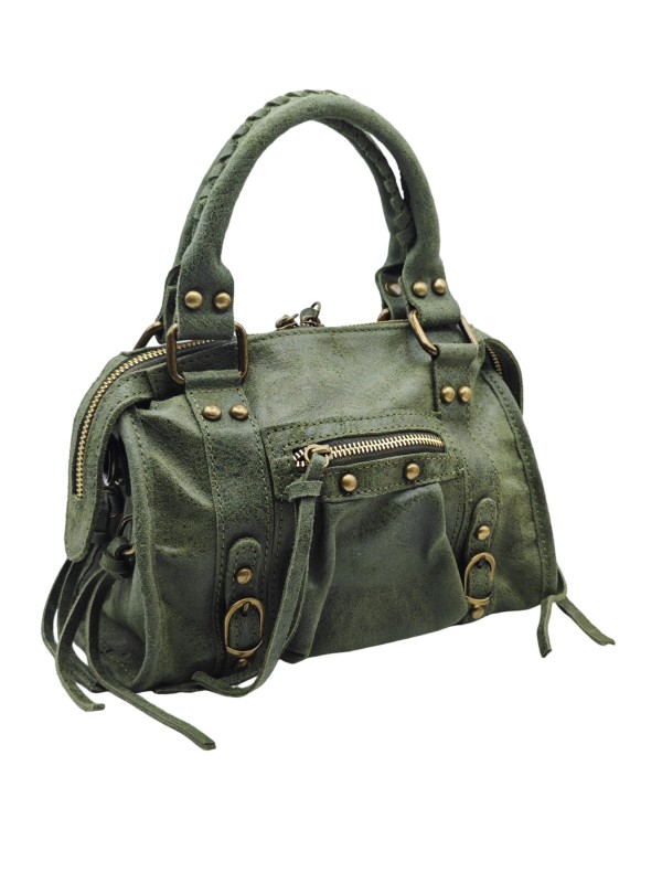 THE WAN Petit Sac Cuir Daisy Light Kaki