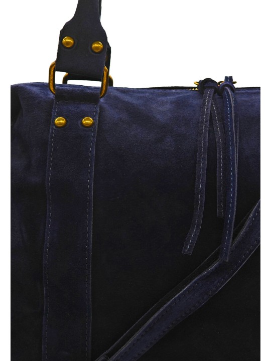 THE WAN Grand Sac Cuir Daisy Large Marine