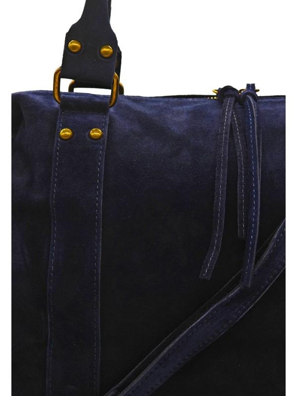 THE WAN Grand Sac Cuir Daisy Large Marine