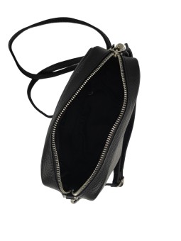 Pompon Sac bandoulière cuir Noir