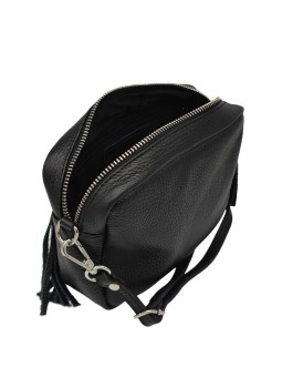 Pompon Sac bandoulière cuir Noir