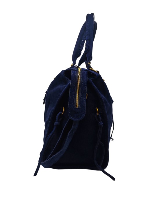 THE WAN Grand Sac Cuir Daisy Large Marine