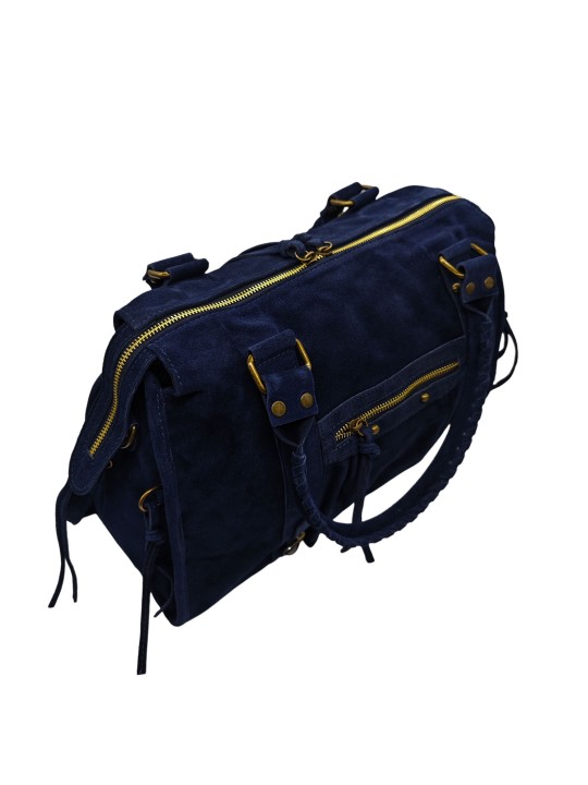 THE WAN Grand Sac Cuir Daisy Large Marine