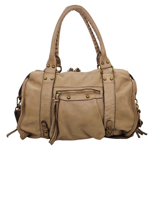 THE WAN Grand Sac Cuir Daisy Large Vintage Taupe A25