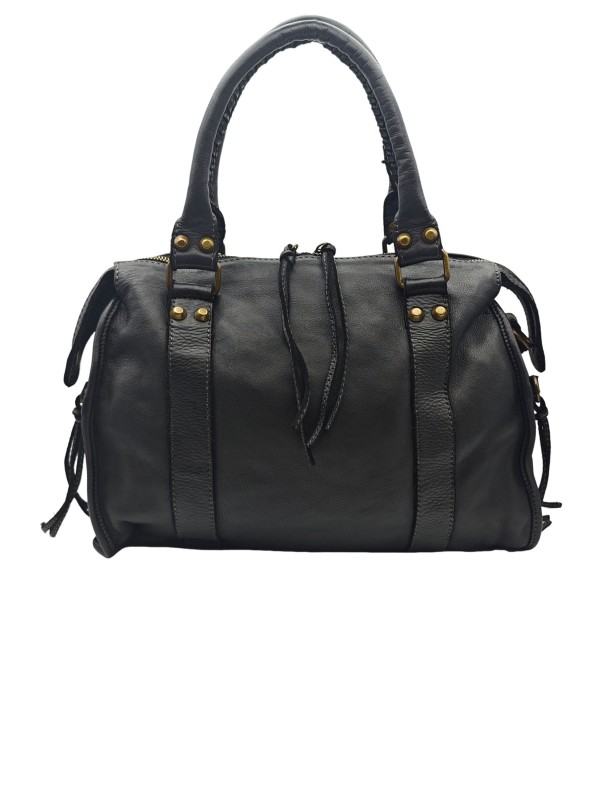 THE WAN Grand Sac Cuir Daisy Large Vintage Noir A25