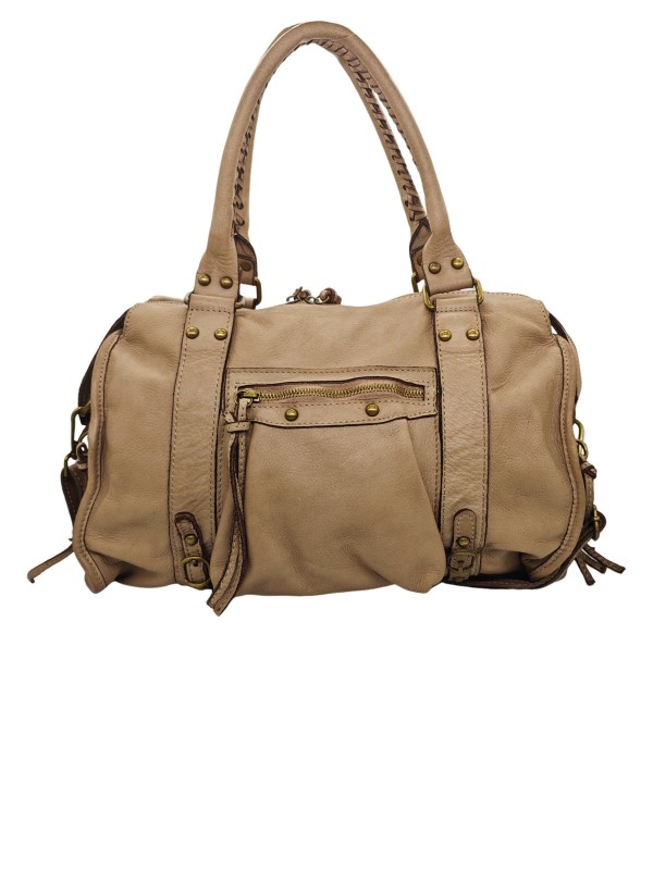 THE WAN Grand Sac Cuir Daisy Large Vintage Taupe A25