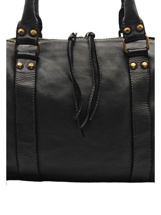 THE WAN Grand Sac Cuir Daisy Large Vintage Noir A25