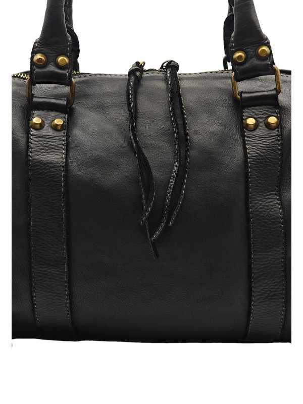 THE WAN Grand Sac Cuir Daisy Large Vintage Noir A25