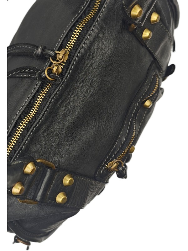 THE WAN Grand Sac Cuir Daisy Large Vintage Noir A25